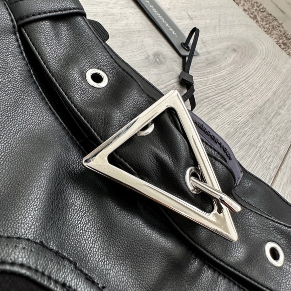 NWT MANIÈRE DE VOIR Vegan Leather Zip Off Leggings to Shorts - Picture 10 of 16